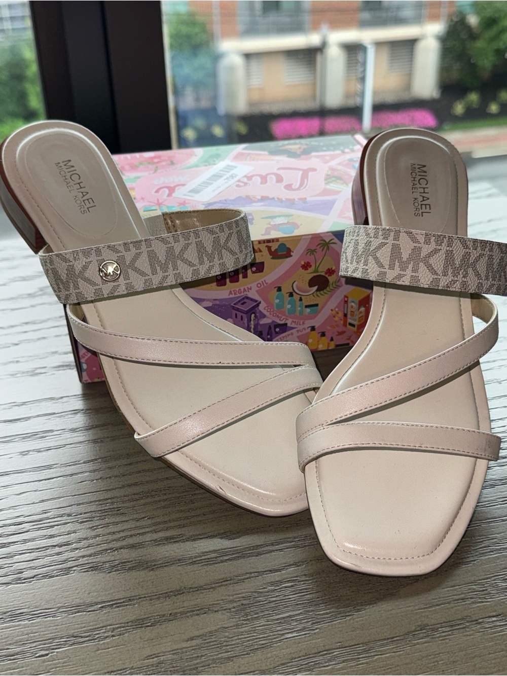 Michael Kors MK Logo Strap Slide Sandals